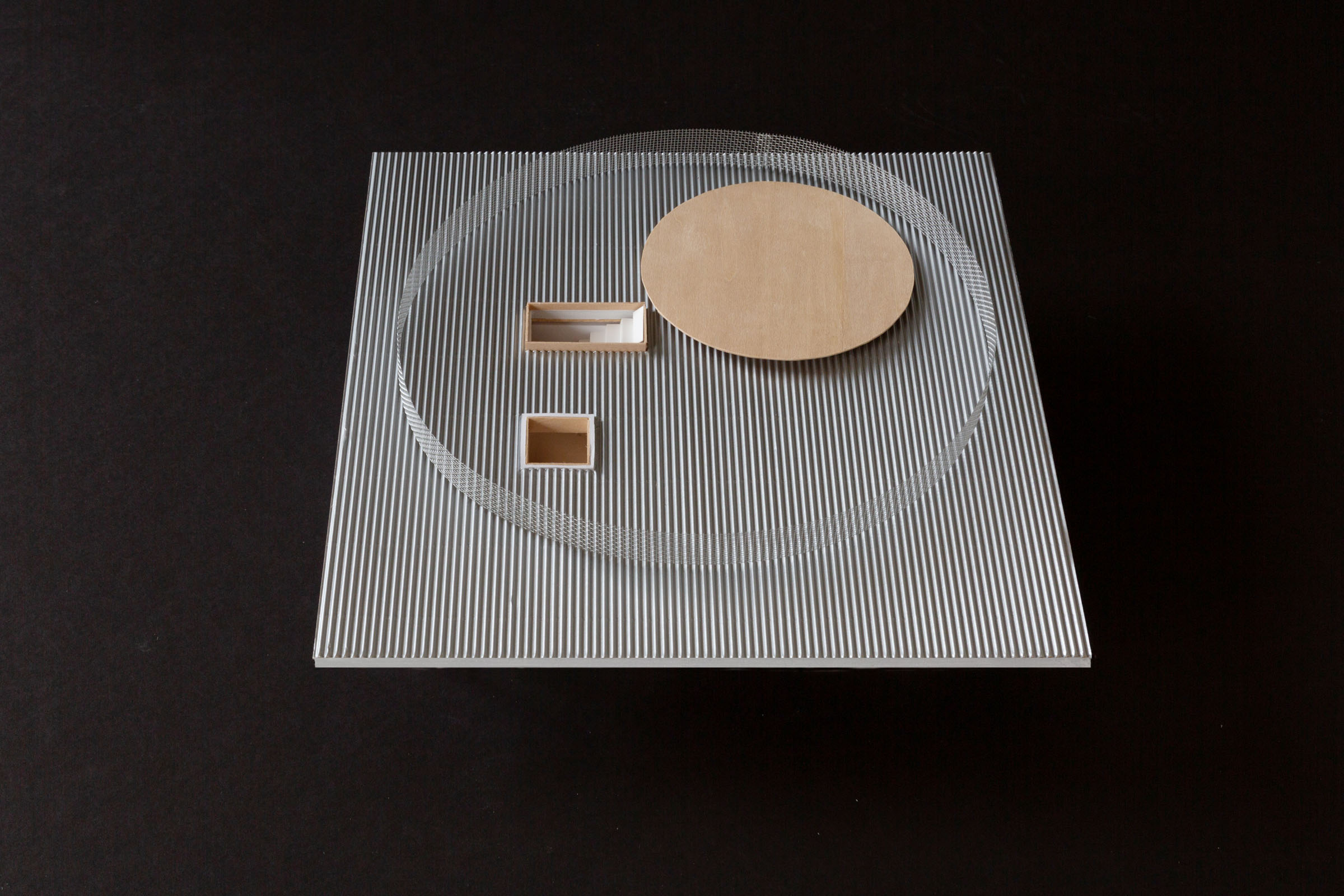 View of roof with circular terrace